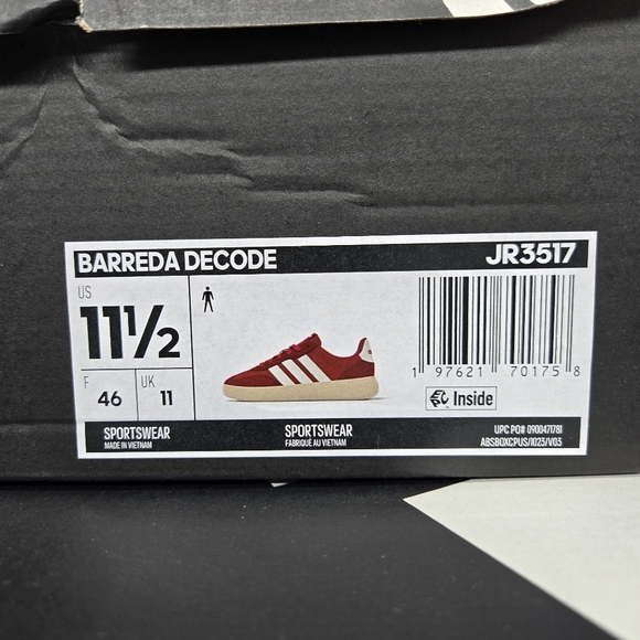New adidas Barreda Decode Better Scarlet Off White Men\'s Shoes Size 11.5 main image 6